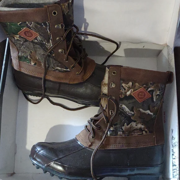 Red Ball vintage camo steel shank boots duckbill 14 insulated hunting trail y2k - Picture 2 of 15